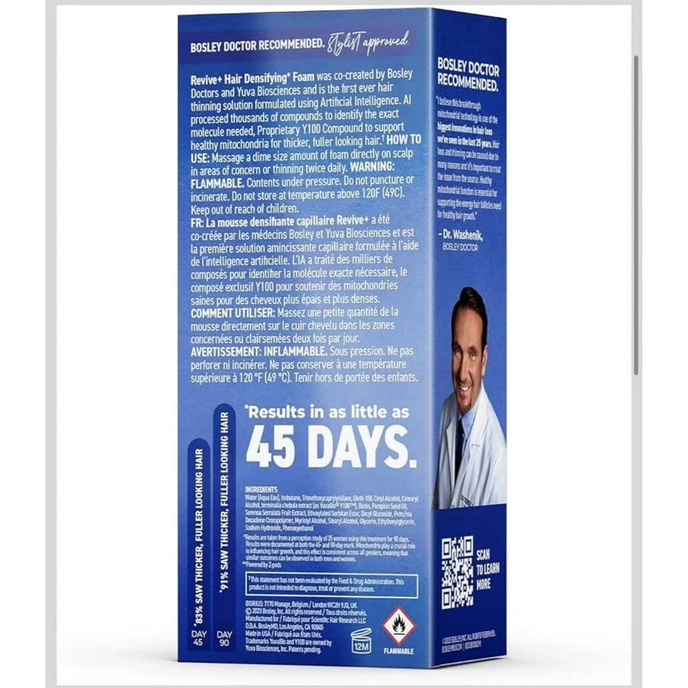 Bosley MD Revive Densifying Foam Treatment, 2-Month Supply, Mens - 2 Pack 🆕
